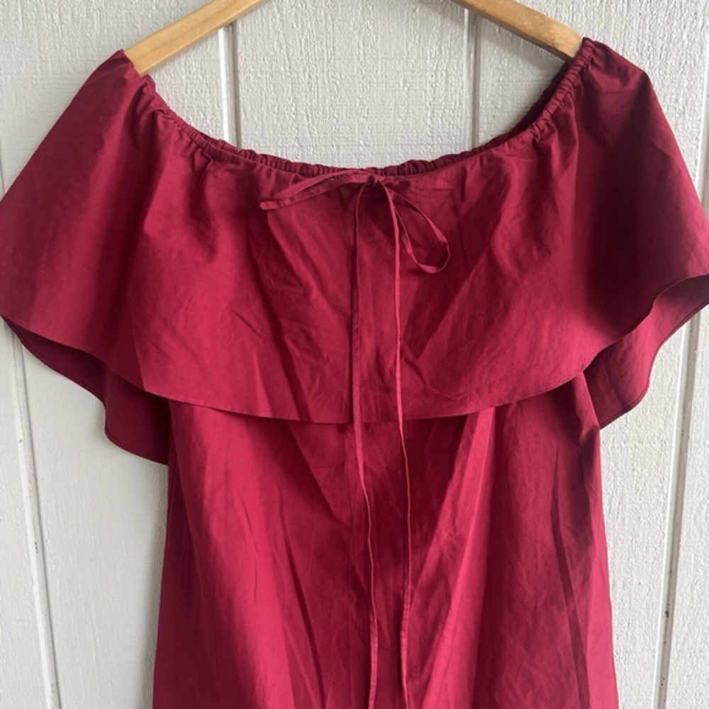 Alice + Olivia Jada Caped Dress in Bright Bordeaux Burgundy Size S - Picture 4 of 10